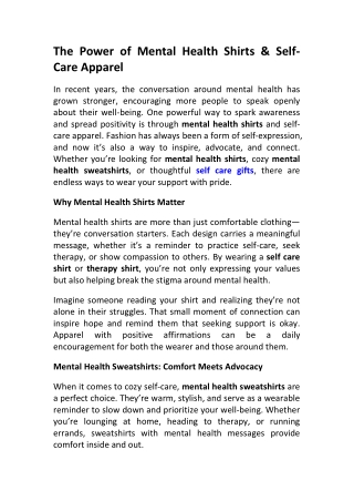 Mental Health Shirts & Sweatshirts for Everyday Positivity