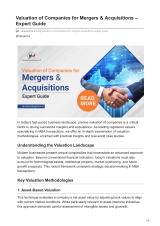 valugenius.in-Valuation of Companies for Mergers  Acquisitions  Expert Guide