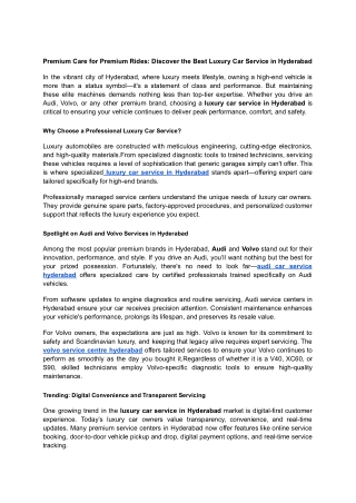 Premium Care for Premium Rides_ Discover the Best Luxury Car Service in Hyderabad