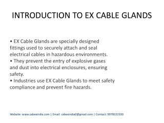 “EX Cable Glands: Ensuring Safety and Reliability in Hazardous Environments”