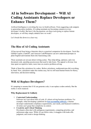 AI in Software Development – Will AI Coding Assistants Replace Developers or Enhance.docx