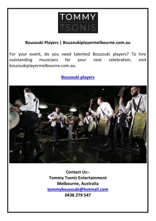 Bouzouki Players | Bouzoukiplayermelbourne.com.au