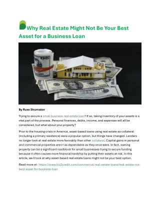 Why a Real Estate Loan Isn’t Always the Best Choice for Small Businesses