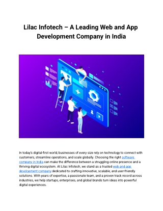 Lilac Infotech – A Leading Web and App Development Company in India