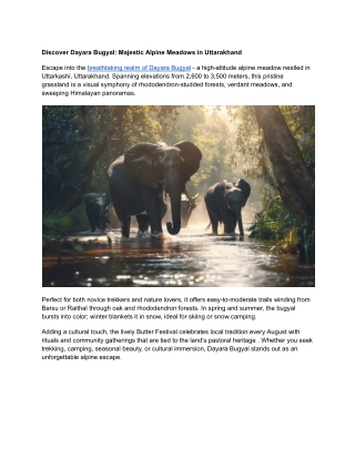 Discover Dayara Bugyal Majestic Alpine Meadows in Uttarakhand