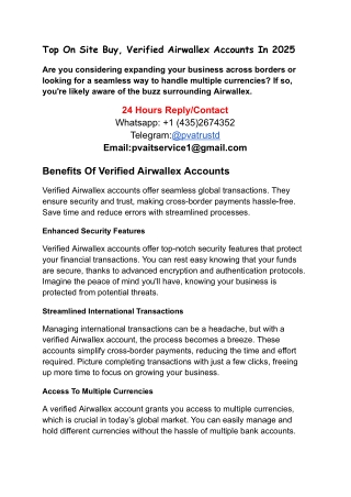 Top On Site Buy, Verified Airwallex Accounts In 2025