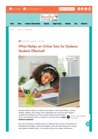 Effective Online Tutor for Dyslexia Students | iReading Tutor