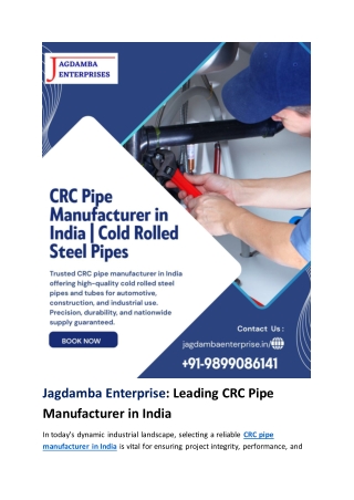 CRC Pipe Suppliers in India | Jagdamba Enterprise