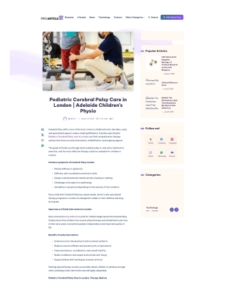 Pediatric Cerebral Palsy Care in London  Adelaide Children's Physio