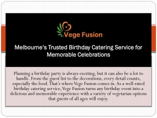 Birthday Catering Service in Melbourne