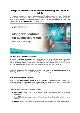 MongoDB for Modern Businesses | Powering Growth with NoSQL