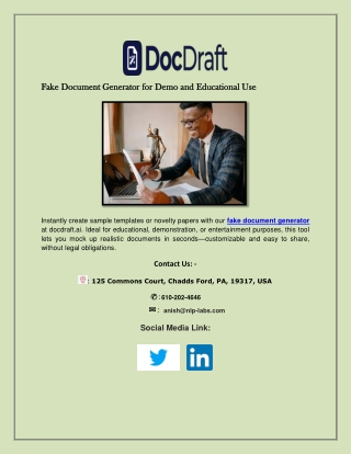 Fake Document Generator for Demo and Educational Use