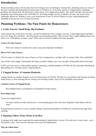 Top 5 Plumbing Issues Homeowners Face in O'Fallon IL
