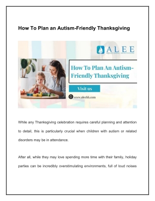 How To Plan An Autism-Friendly Thanksgiving