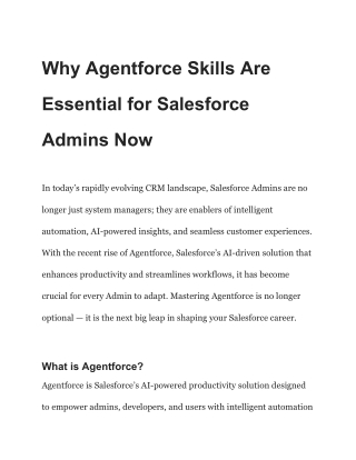 Why Agentforce Skills Are Essential for Salesforce Admins Now