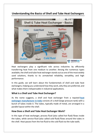 Understanding the Basics of Shell and Tube Heat
