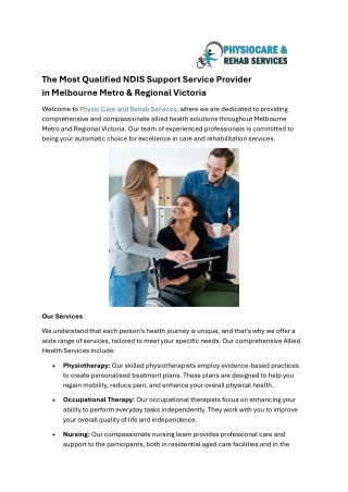 Physio Care and Rehab Services