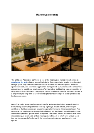 Sikka and Associates (warehouse for rent)