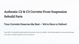 Authentic C2 & C3 Corvette Front Suspension Rebuild Parts
