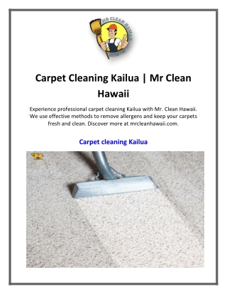 Carpet Cleaning Kailua Mr Clean Hawaii