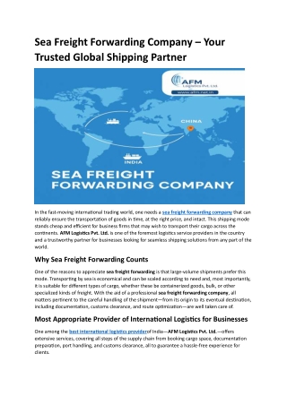 Sea Freight Forwarding Company – Your Trusted Global Shipping Partner (1)