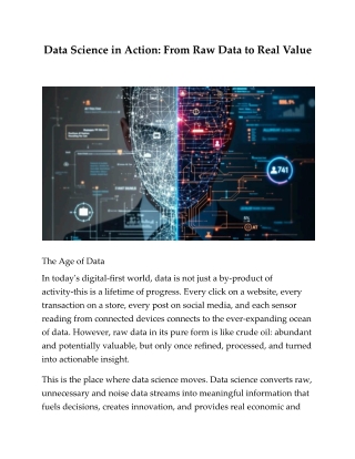 Data Science in Action: From Raw Data to Real Value