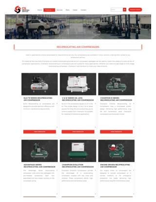 Single & Multi Stage Reciprocating Air Compressors | Champion | CS Industry