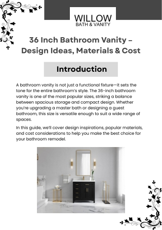36 Inch Bathroom Vanity – Design Ideas, Materials & Cost