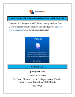 Free JPG to GIF Conversion Online Tool  Port Your Doc