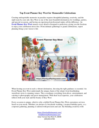 Top Event Planner Key West for Memorable Celebrations