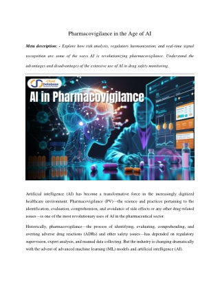 Pharmacovigilance in the Age of AI Evolution or Risk
