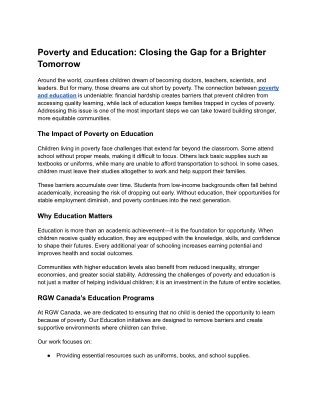 Poverty and Education_ Closing the Gap for a Brighter Tomorrow