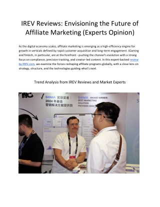 IREV Affiliate Program Software Forecast