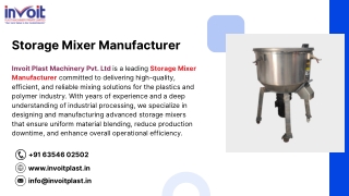 Storage Mixer Manufacturer