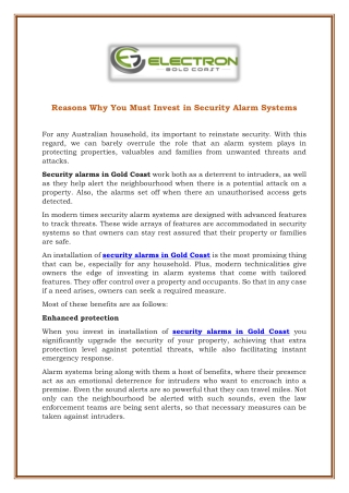 Reasons Why You Must Invest in Security Alarm Systems