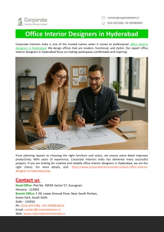 Office Interior Designers in Hyderabad