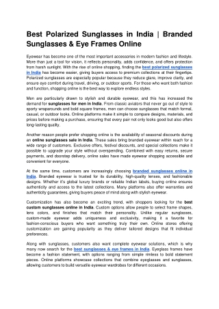 Best Polarized Sunglasses in India _ Branded Sunglasses & Eye Frames Online.docx