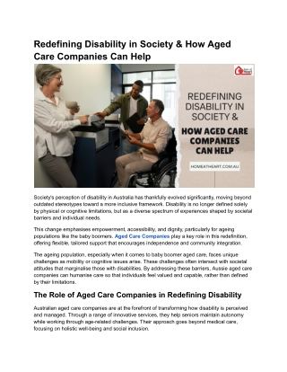 Redefining Disability in Society & How Aged Care Companies Can Help