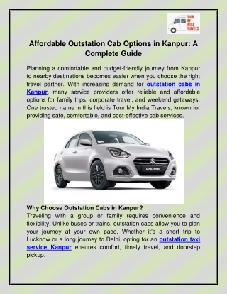 Outstation cabs in Kanpur