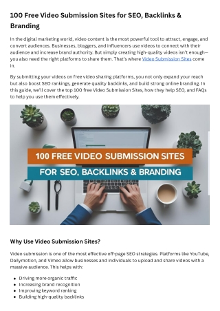 100 Free Video Submission Sites for SEO, Backlinks & Branding