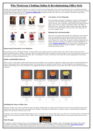 Why Workwear Clothing Online Is Revolutionizing Office Style