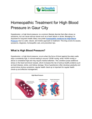 Homeopathic Treatment for High Blood Pressure in Gaur City