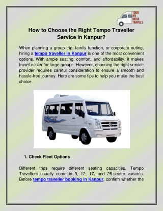 Tempo traveller in Kanpur