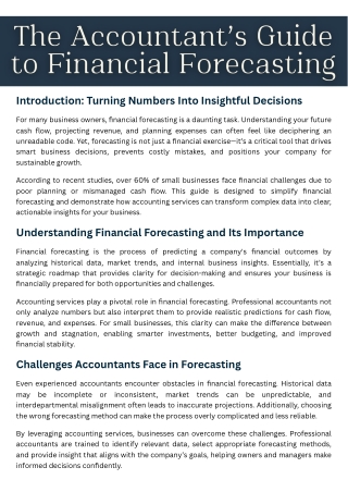 The Accountant’s Guide to Financial Forecasting