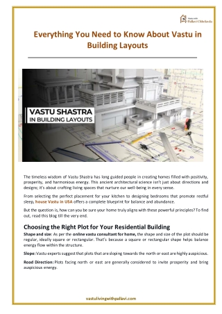 Everything You Need to Know About Vastu in Building Layouts
