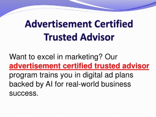 Advertisement Certified Trusted Advisor