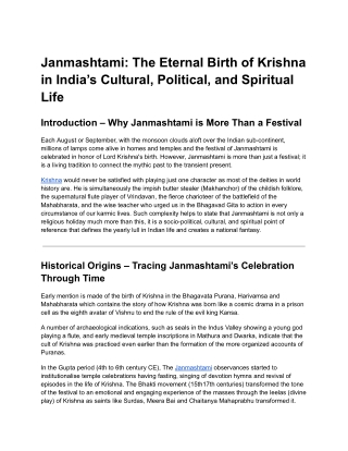 General News_ Janmashtami_ The Eternal Birth of Krishna in India’s Cultural, Political, and Spiritual Life