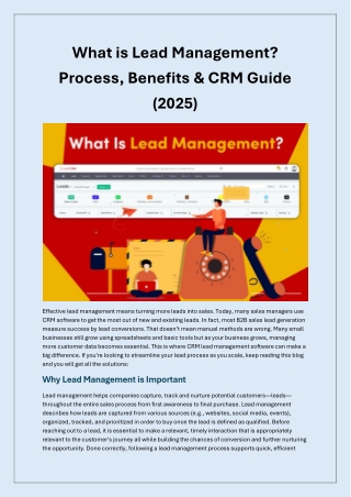 What is Lead Management?