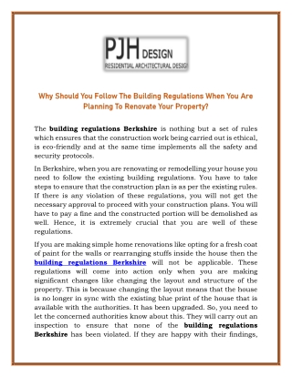 Why Should You Follow The Building Regulations When You Are Planning To Renovate Your Property