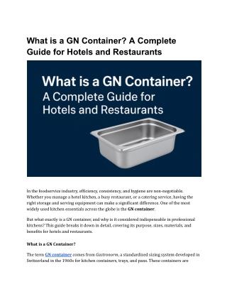 What is a GN Container